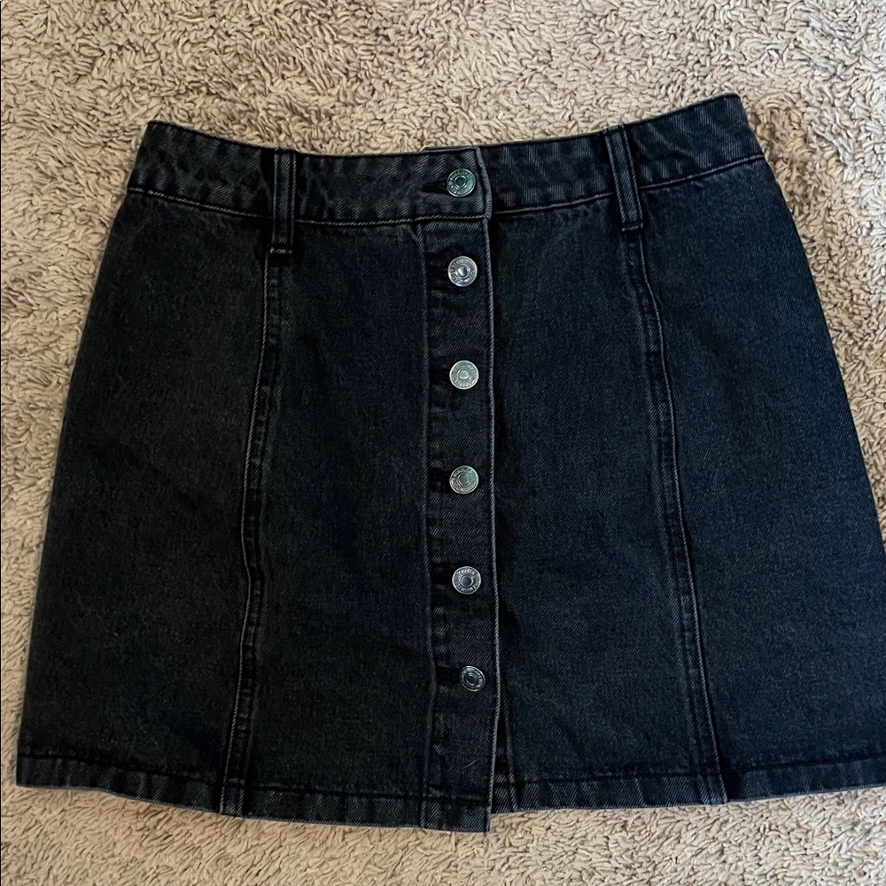 Forever 21 Black Button-Up Mini Skirt